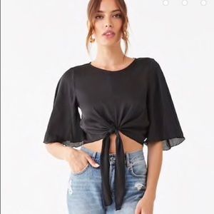 Woven Black Top